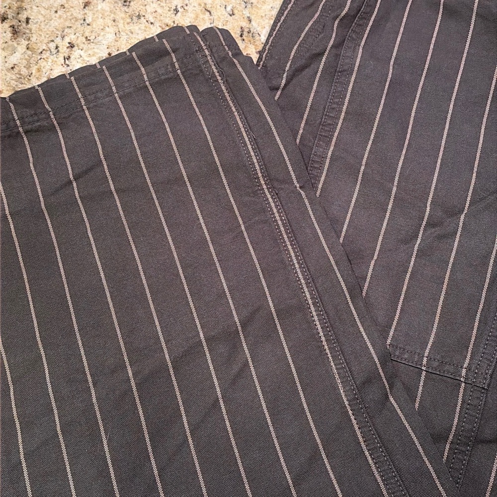 Aerie Charcoal Striped Wide Leg Pant - Picture 3 of 4